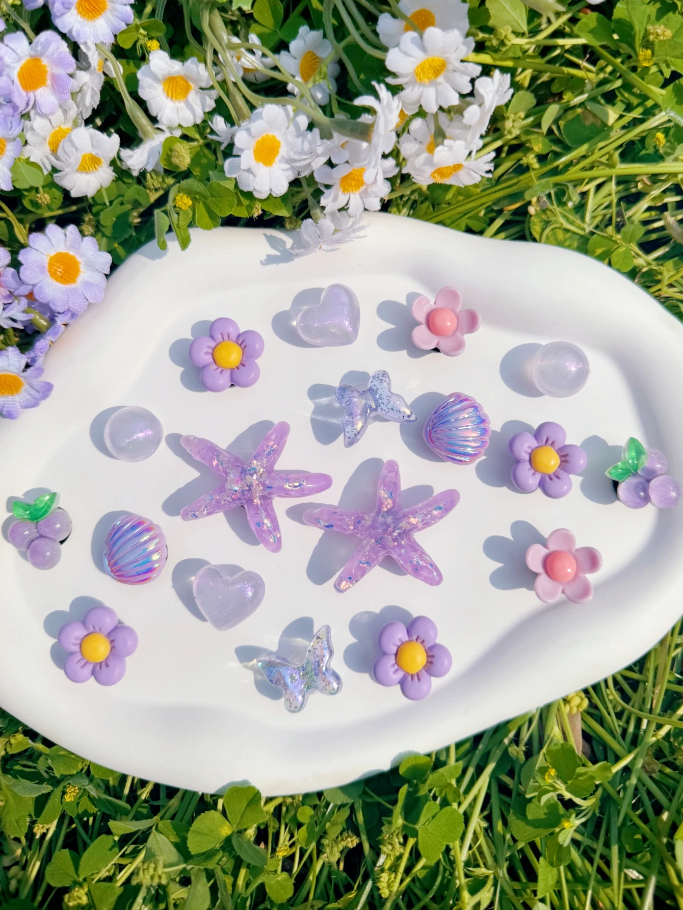 18PCS of Purple Sea Star Shoes Decorative DIY Casual Accessories - Fun and Multi-functional Personalized Shoe Hiding Methods