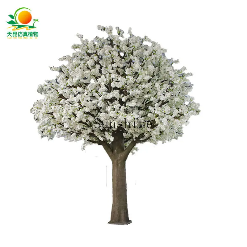 Simulation white cherry blossom tree characteristic music dining bar plant landscaping decoration outdoor fiberglass
