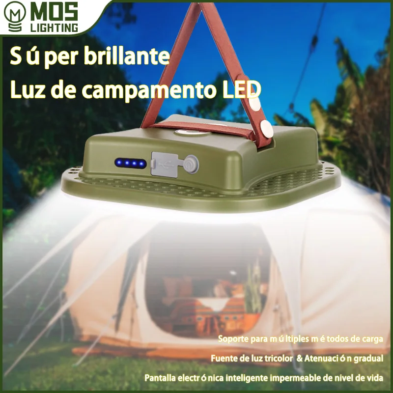 Maetff Nouvelle mise à niveau 13500maH 80W USB rechargeable LED camping super lumière avec aimant ajuster la luminosité de la lumière à volonté