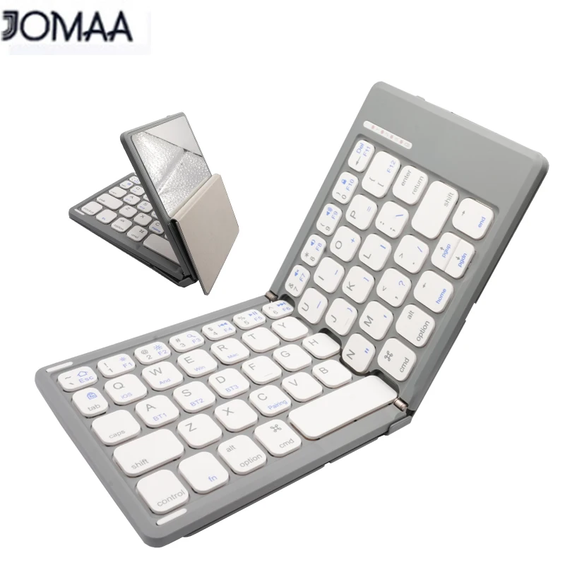 

JOMAA Bluetooth Складная клавиатура с зеркалом Беспроводная перезаряжаемая клавиатура для iPad Phone Laptop