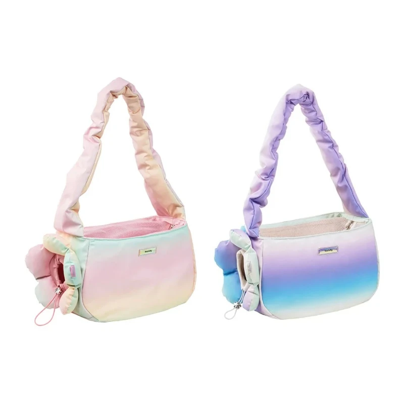 

TOUCHDOG Illusion Series Pet Crossbody Bag Stylish Dog Cat Shoulder Tote Portable Travel Elegant Small Dewlap Pet Carrier Bag
