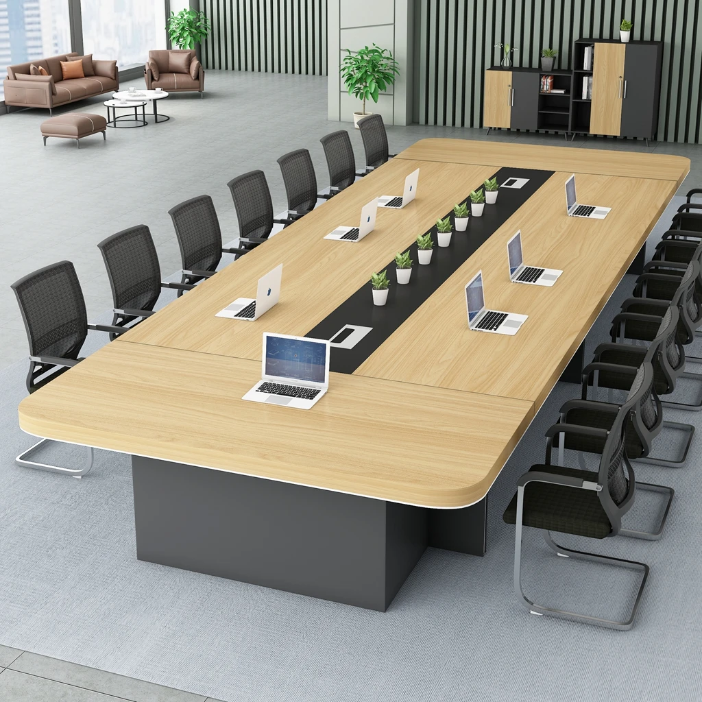 

Luxury high-end Office Boardroom Meeting Room long Conference Table with Matching Chairs set modern executive office furniture