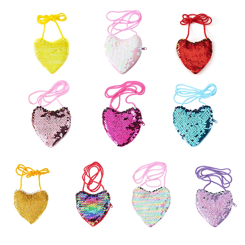 Lovely Shiny Sequin Girl Crossbody Bag Children Coin Purse Women Shoulder Bag Exquisite Birthday Gifts