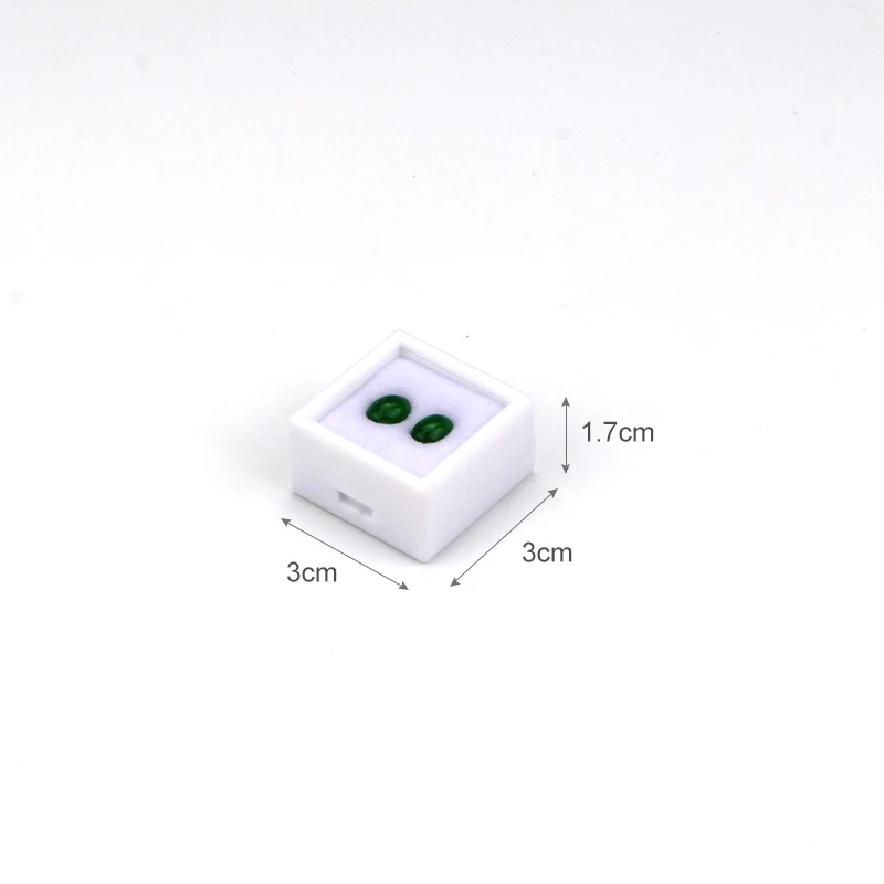 70Pcs Transparent Gemstone Display Box Ring Face with Bare Gemstone Plastic Transparent Diamond Display Box 3x3cm 4x4cm