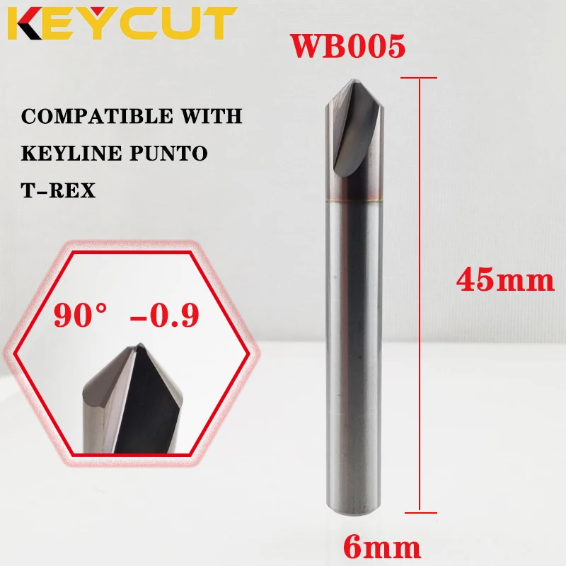 KEYLINE Milling Cutter HB005 Carbide D6 90° P-0.9 and Punto Tracer B005 Fits KEYLINE PUNTO T-REX 303 Aftermarket Locksmith Tools