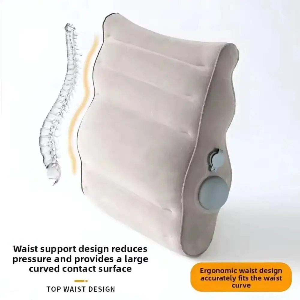 Press Type Inflatable Waist Pillow Thickened Portable Lumbar Support Pillow Comfortable Quick Inflation Wedge Lumbar Cushion