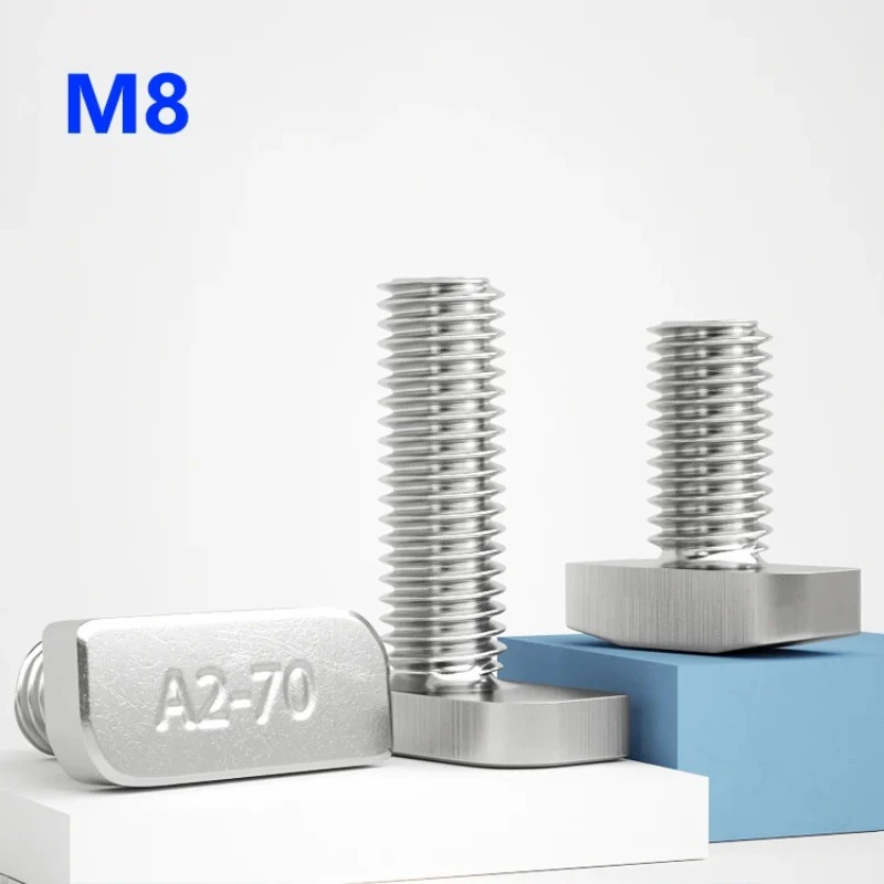 M8 304 Stainless Steel T Shape Scews Bolts Square Head Hammer Head Bolts