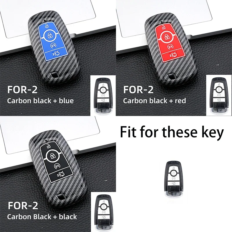 

ABS Carbon Car Key Case Full Cover For Ford Fusion Mustang Explorer F150 F250 F350 EcoSport Edge S-MAX Ranger Lincoln Mondeo