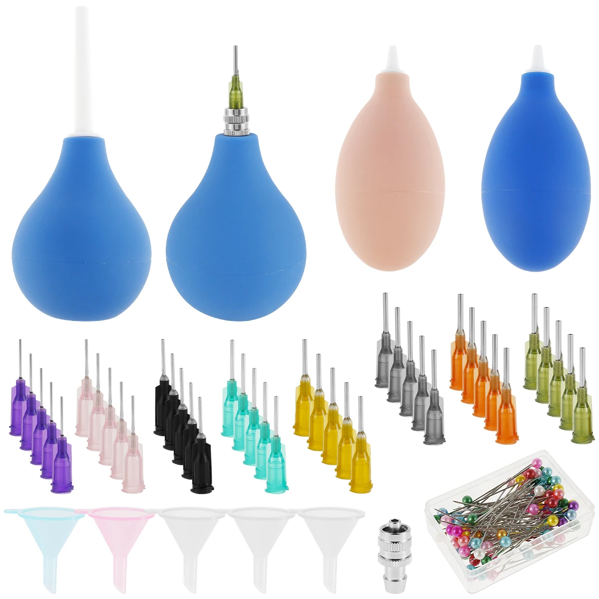 Pottery Precision Applicator Set with Plastic Steel Needles Funnel Connector and Unclogging Needle 3oz 2oz Lightweight Ceramic