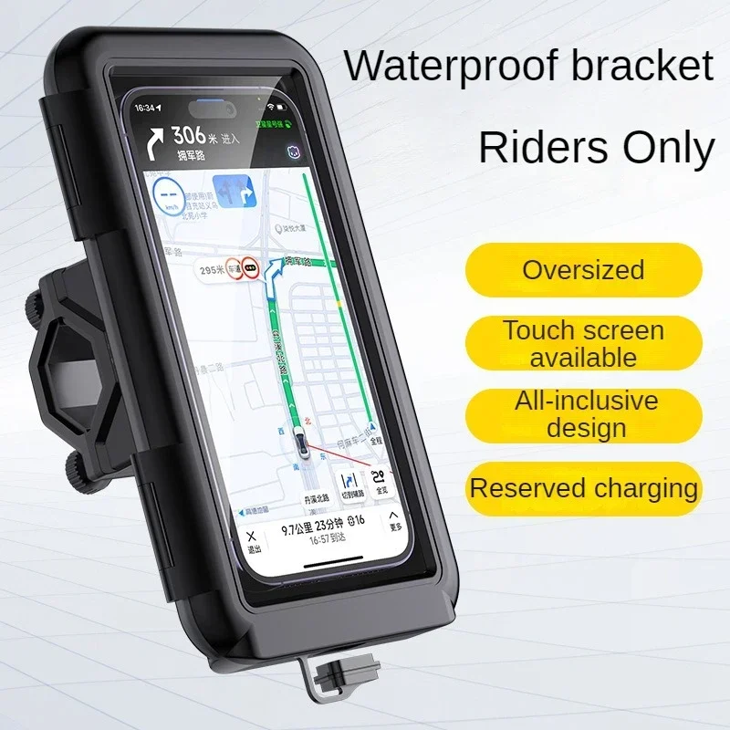 Motorcycle Phone Holder Support Moto Bicycle Waterproof Case Handlebar Stand Case Mount Waterproof Scooter Motorbike Phone Bag