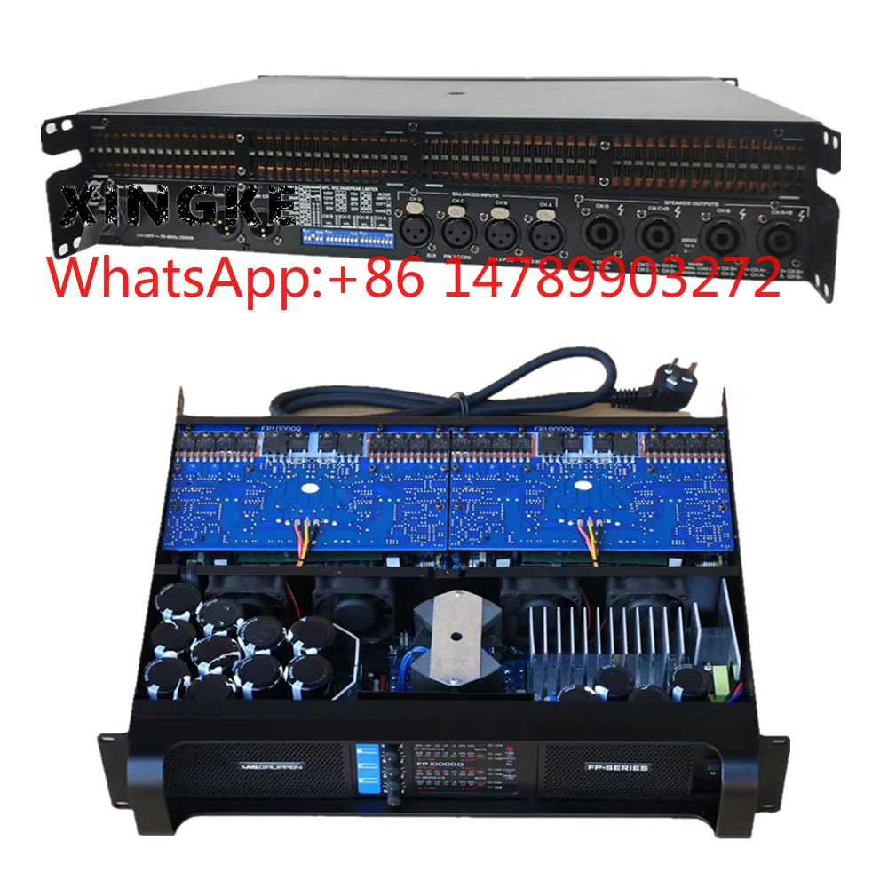 4 Channel 4x1300W Power Amplifier PA Subwoofer Large Stage Speaker Audio Equipment