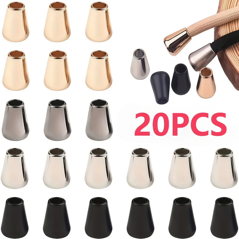 20pcs/Set Metal Zinc Alloy Flared Cord End Tips for Sweatpants, Hoodies, Clothing Additions, Easy-Install Rope Adjusters