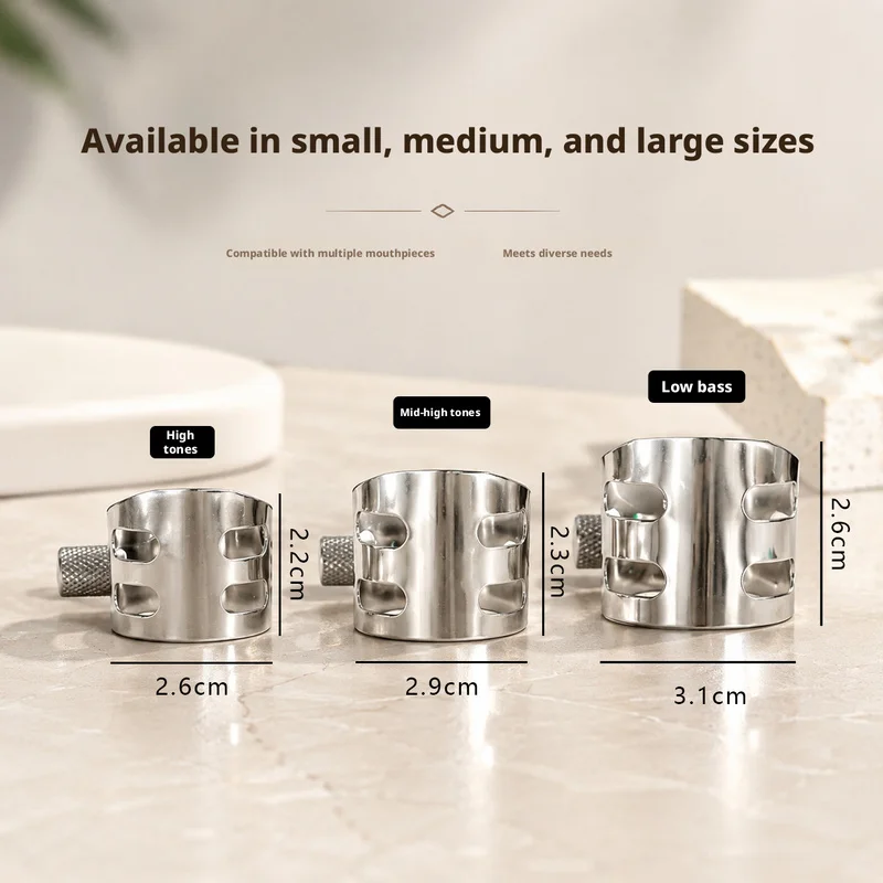Saxophone Mouthpiece Ligature, 3 Sizes Alto Tenor Soprano, Gold/Silver Color Optional, Practical & Convenient
