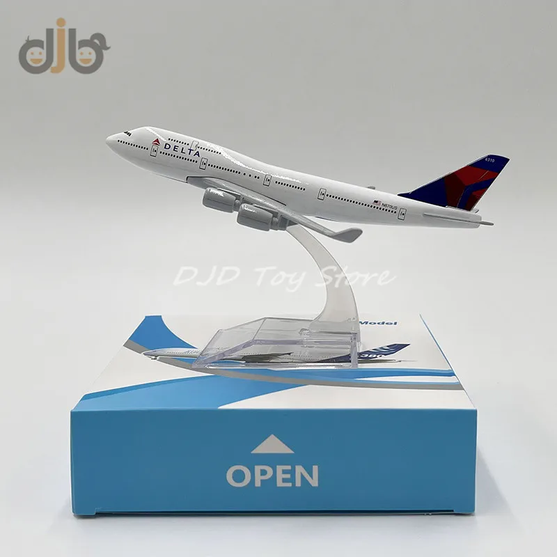 1:400 Diecast Metal Model Plane Toy 16 cm Delta Airlines Boeing 747 Replica For Collection