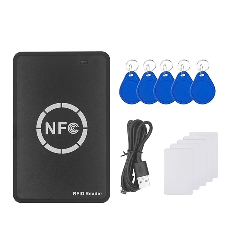 

A25P RFID NFC Smart Chip Reader/Writer+5XUID Card+CUID Keychain RFID Duplicator Tag Copy Clone ID IC Key Badge Copier