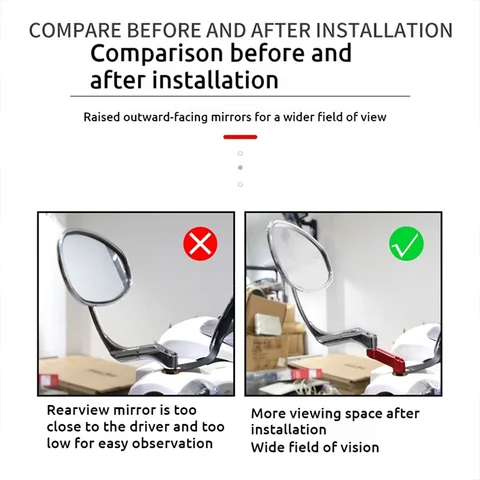 För HONDA NC750 NC700S NC750X Tillbehör NC 750 X Backspegelförlängare Motorcykel Aluminium Spegelförhöjare Fäste 10 best sales Honda NC 750 x 2021 - №8