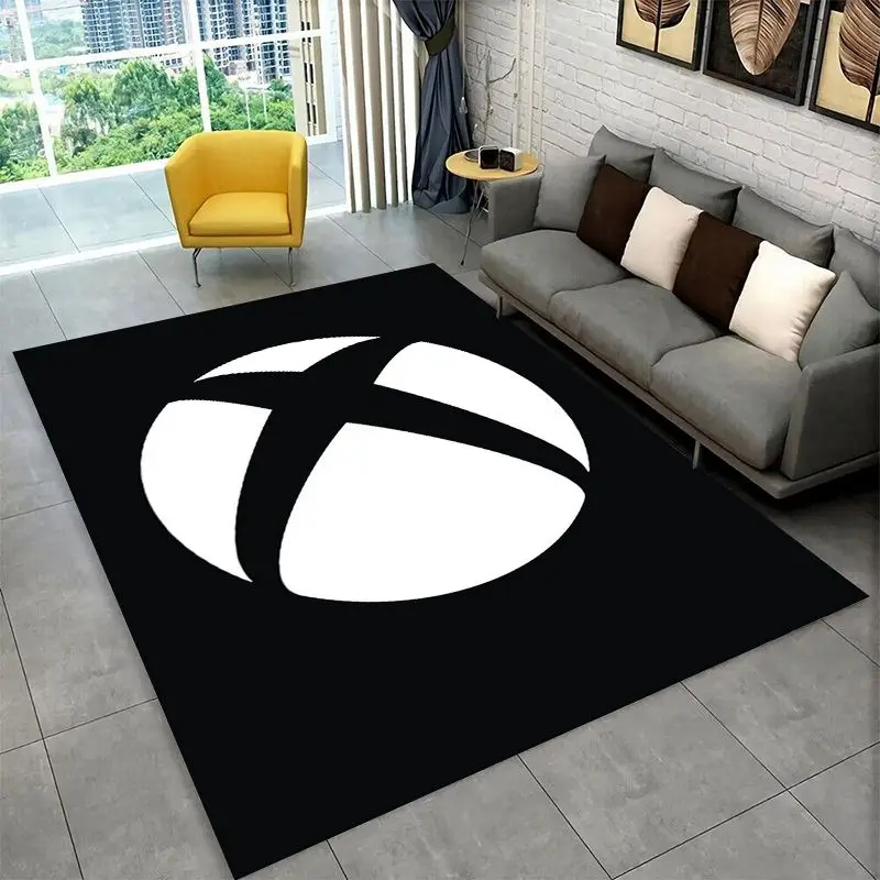 retro Xbox Gaming Gamer Logo Carpet Rug for Bedroom Living Room Sofa Playroom Doormat Home Decor,Kid Area Rug Non-slip gift