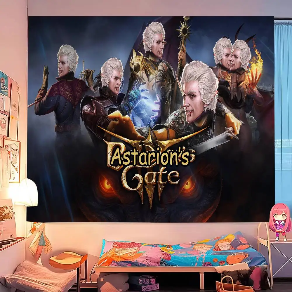 A-Astarion Tapestry Art Printing Japanese Wall Tapestry Anime Wall Hanging Home Decor