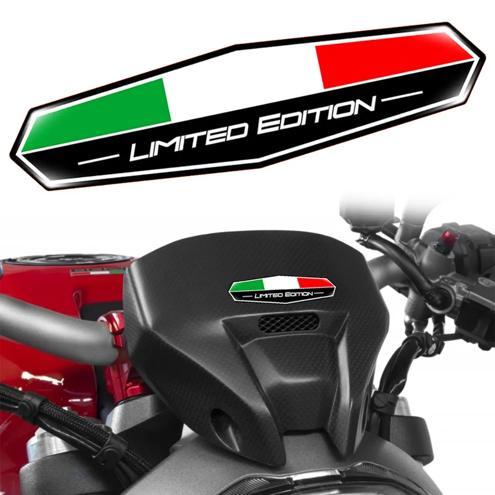 1 paio di adesivi per moto 3D Reflective Limited Edition Italy Flag Decal AutoBike accessori per auto per Ducati Bebelli Aprilia RSV4