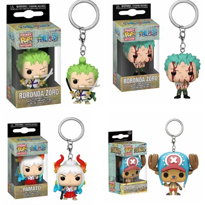Funko POP One Piece Pocket Pop Schlüsselanhänger Roronoa Zoro Yamato Chopper Vinylfigur Kinder Geburtstagsgeschenk Sammlerstück