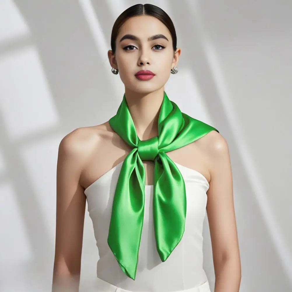 

Silk Scarf Soft Breathable Smooth Satin Square Scarf Sun Protection Headscarf Headband Neck Wrap Fashion Accessory Smooth Satin