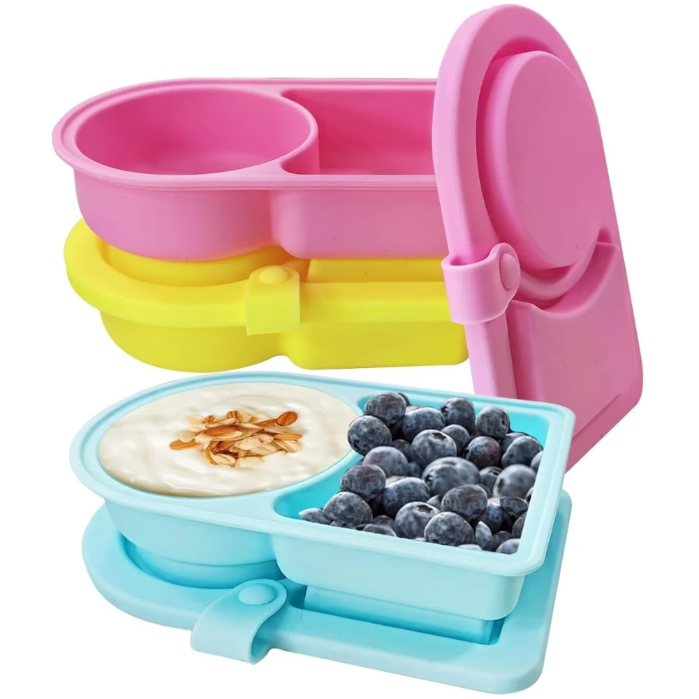 

Snack Containers Silicone 15x10x4cm Versatile Snack Containers: Space-Saving, For-Durable & Dishwasher Storage Kitchenware