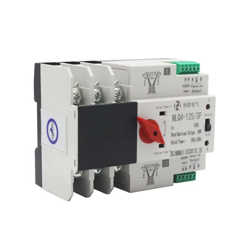 Dual power automatic switching switch, mains NLQ4-125/3P 100A, 80A, 63A converter, uninterruptible power in English
