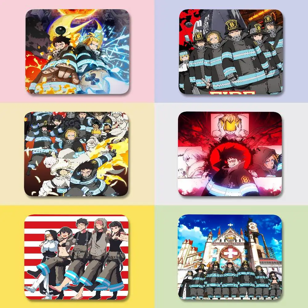 Rubber Mouse Pad Animation Two-dimensional Office Desktop Mat E-sports Game Keyboard Pad Hot Anime Fire Force Peripheral