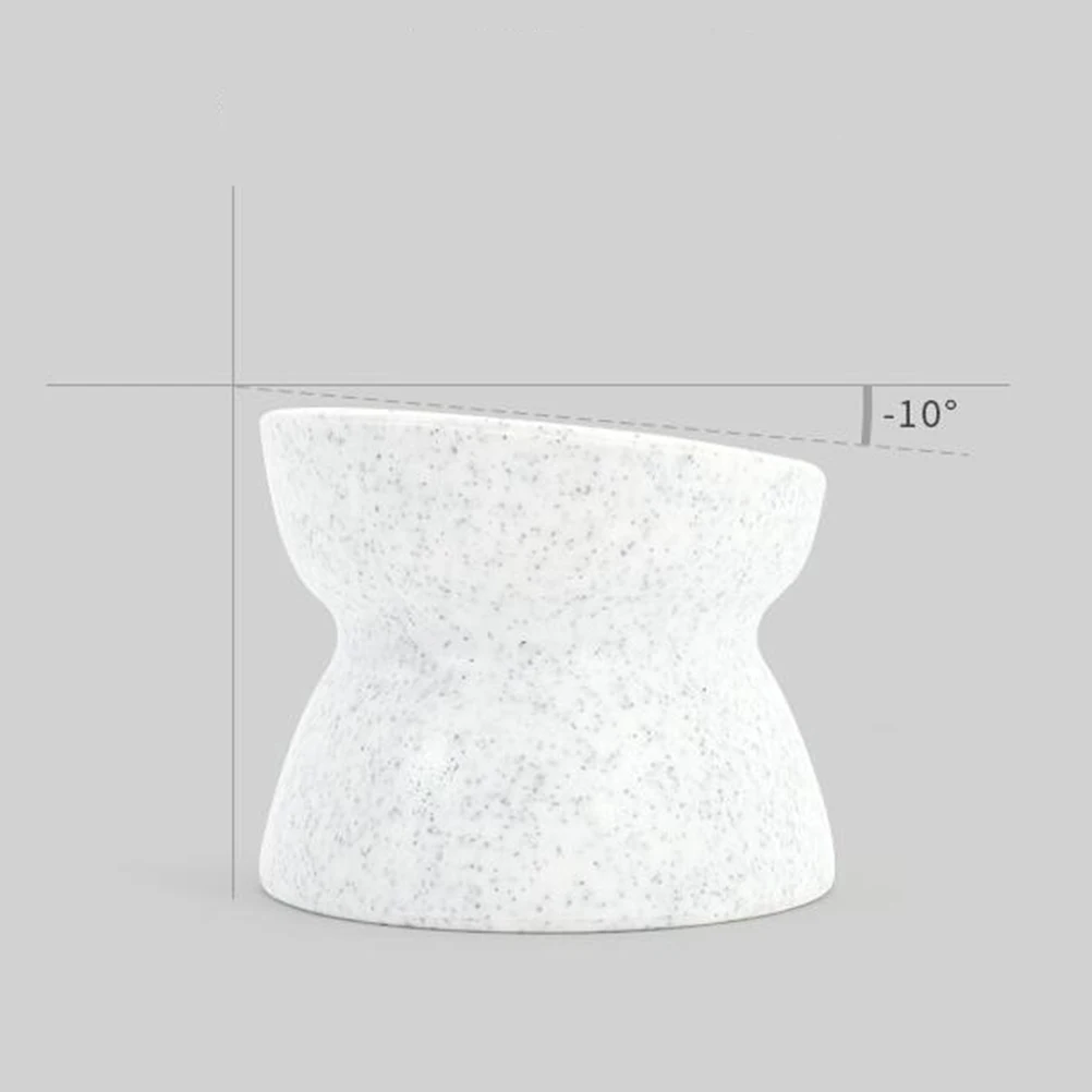 

Anti-Slip Pet Food Dual-Sided 10°Tilted Cat Dog Feeding Bowl 200Ml 290Ml White Pp Marble Texture Self-Cleaning Durable
