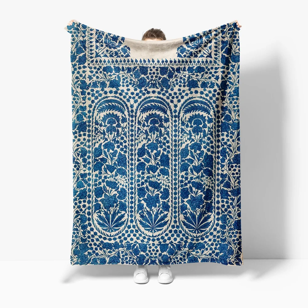 Bohemian Floral Paisley Pattern Blanket Decorative Throw Sofa Bed Cover for Living Room Bedroom Home Decor
