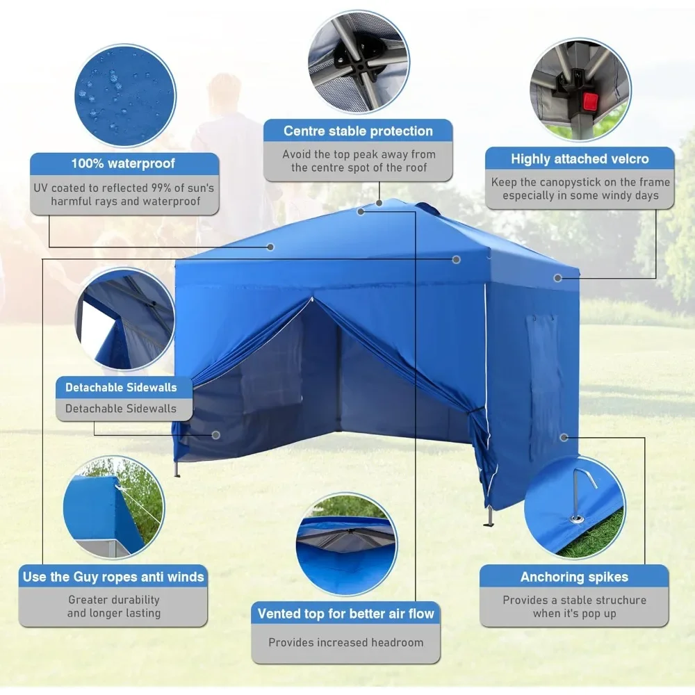 Imagem -02 - Waterproof Canopy Tent para Camping Família Sombra Azul Exterior Malha Campanha Casas Abrigo tipo Praia Tarp Pesca Tendas