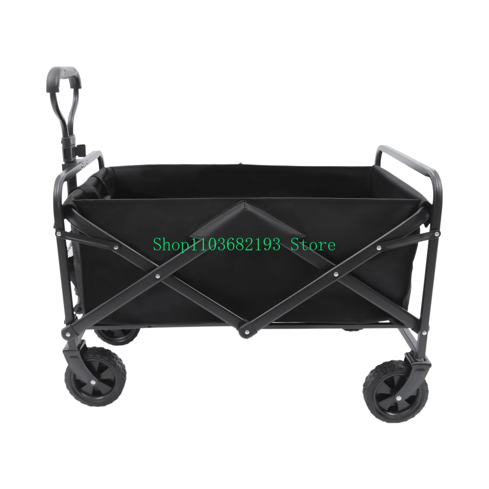 Outdoor 4 wheel Portable Trolley Camp Trailer Folding Table Board Travel Hand Pushing Garden Cart Picnic Pull Rod Rear Camp Cart