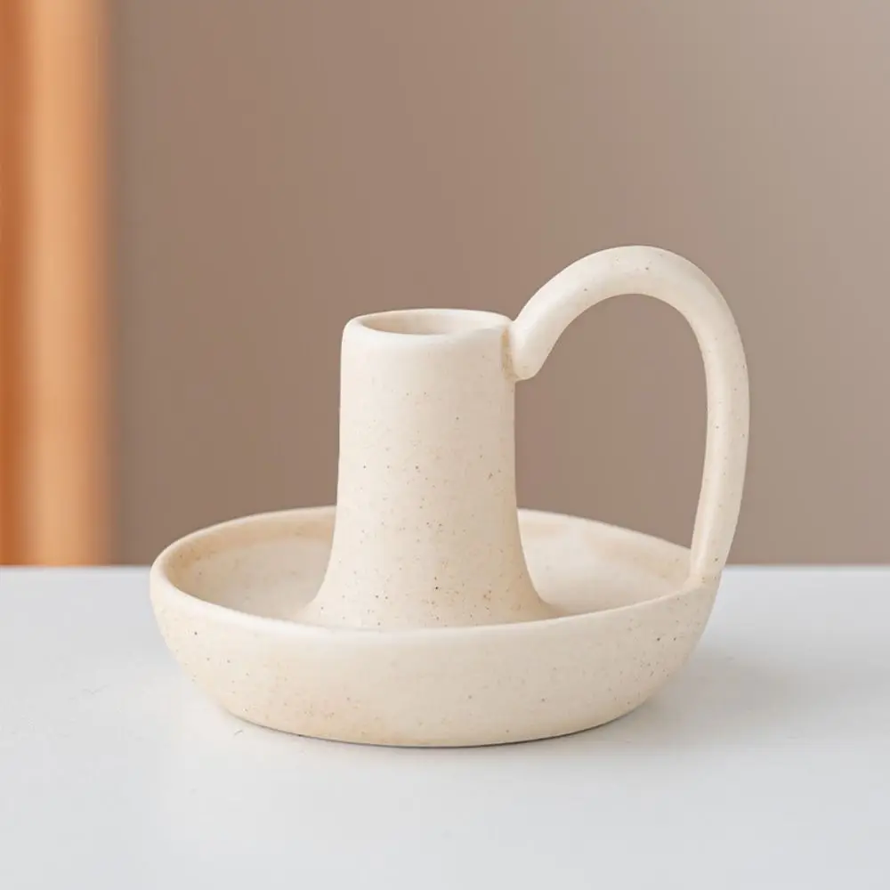 European Style Tea Cup Candle Holder Romantic Elegant Tea Light Rack Unique Smooth Ceramic