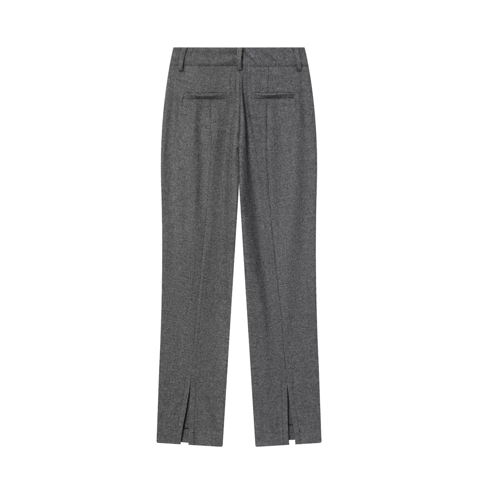 Maxdutti French Fashion Women's Commuting Wool Suit Pants Set Woman Clothes Pant Sets Vintage Grey Two Piece Set Women's Suit