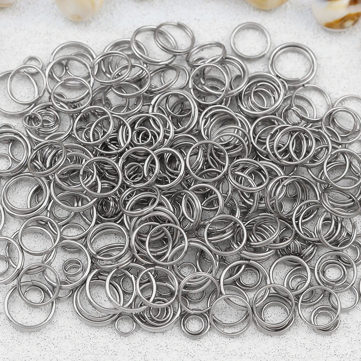 Aproximadamente 100 Uds. Anillos de conexión de acero inoxidable, anillos de conexión de doble anillo, bricolaje hecho a mano para accesorios de joyería, collares