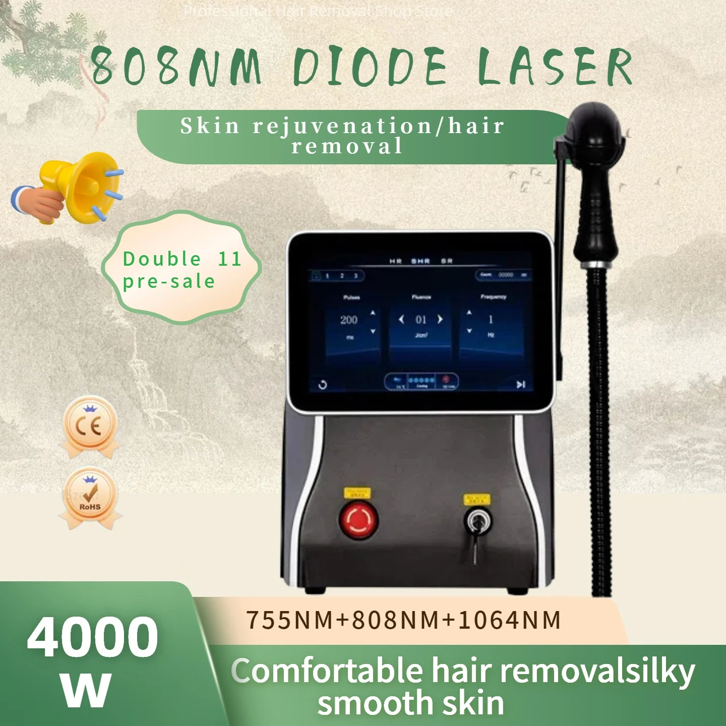 

Professional Ice Titanium Painless 808 Diode Laser Hair Removal Machine ICE Platinum Hair Removal Laser Remove Hair Device.