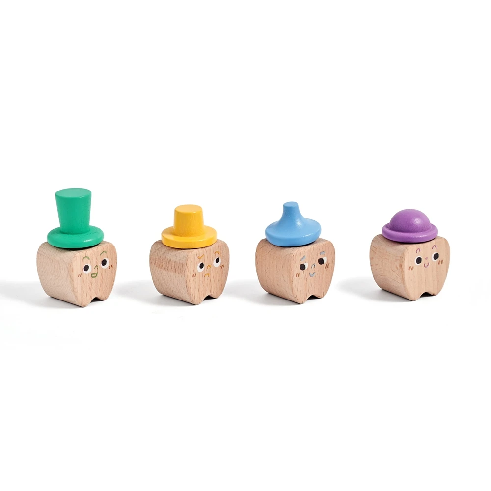 4pc Set Baby Tooth Wooden Box Infant Milk Teeth Organizer Storage Cartoon Tooth Souvenir Box Baby Boys Girls Souvenirs Gifts