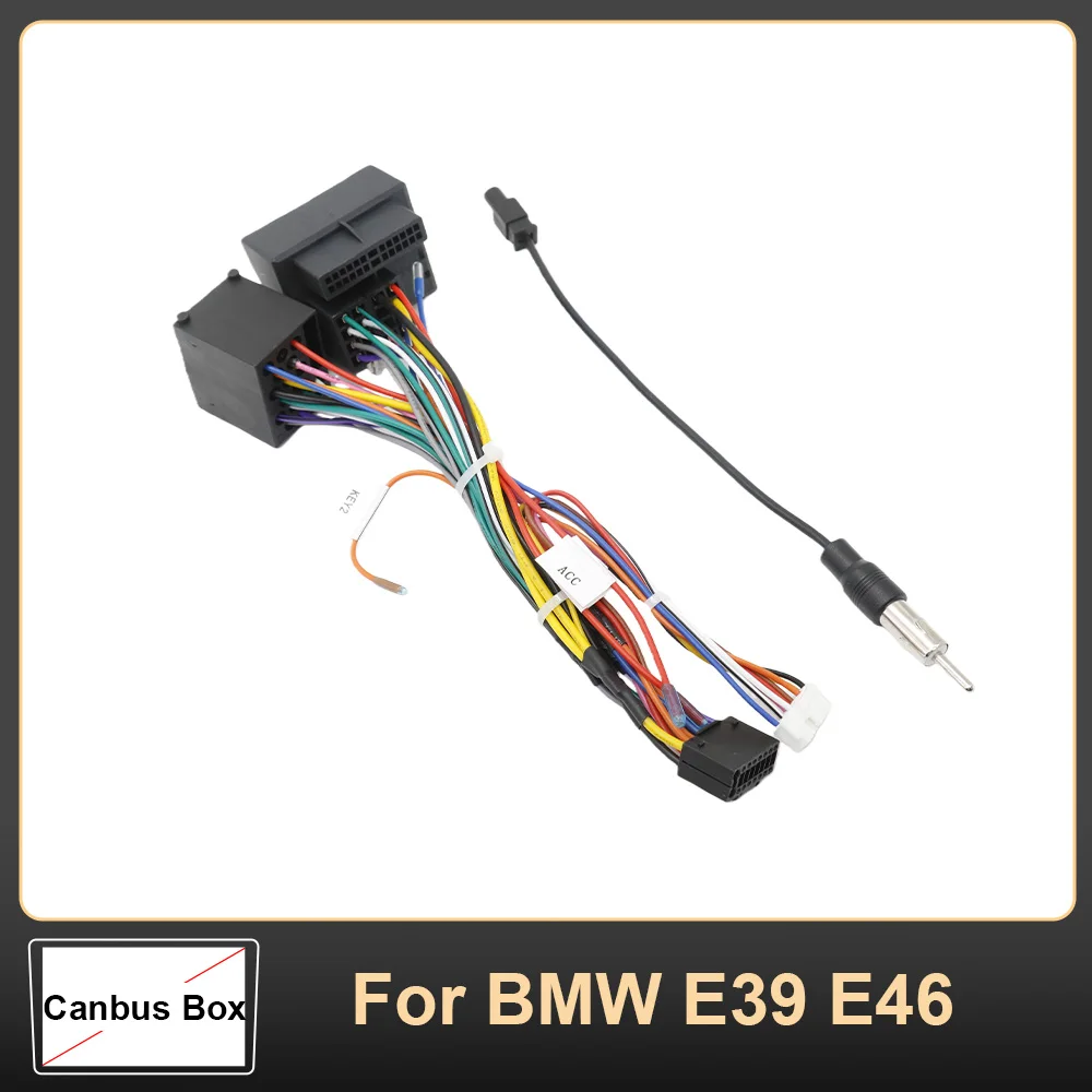 Car 16pin Wiring Harness Adapter LZ Canbus Box Decoder Android Radio Power Cable For BMW E39 E46