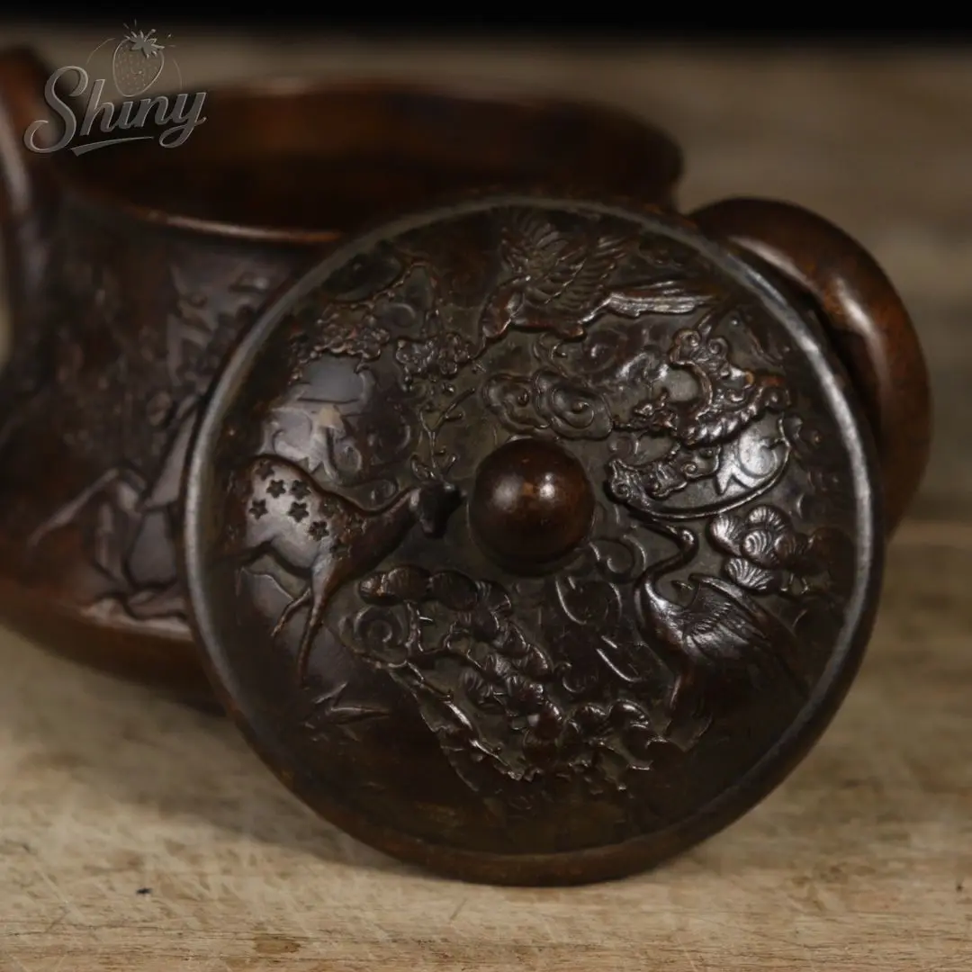 Antique Copper Peacock Teapot Home Decor for Study Living Room Gongfu Tea Decorative Piece Ornament