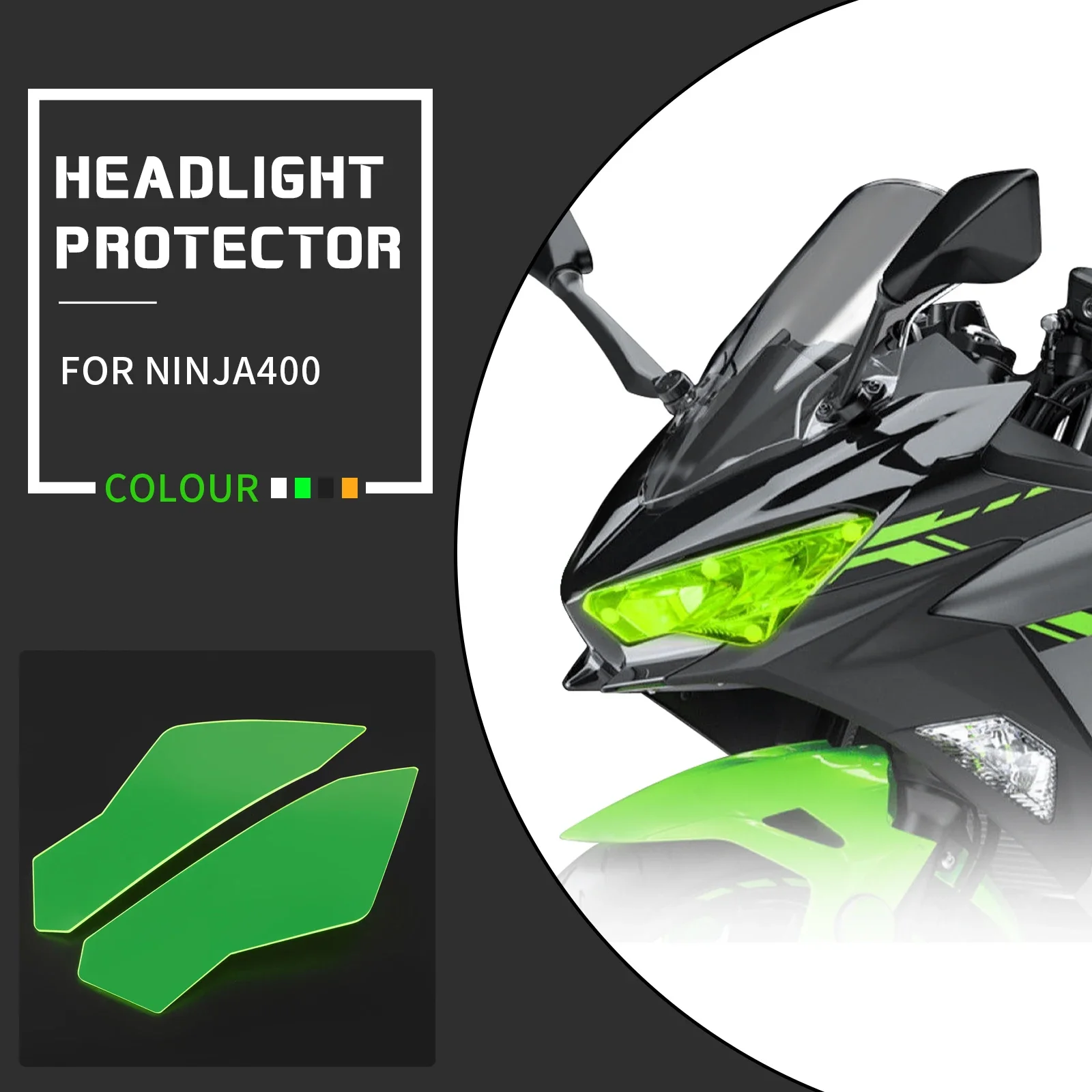 

Для KAWASAKI NINJA 250 400 NINJA400 NINJA250 2018-2020 2019 мотоциклетная передняя фара защита экрана Крышка объектива Защитная крышка