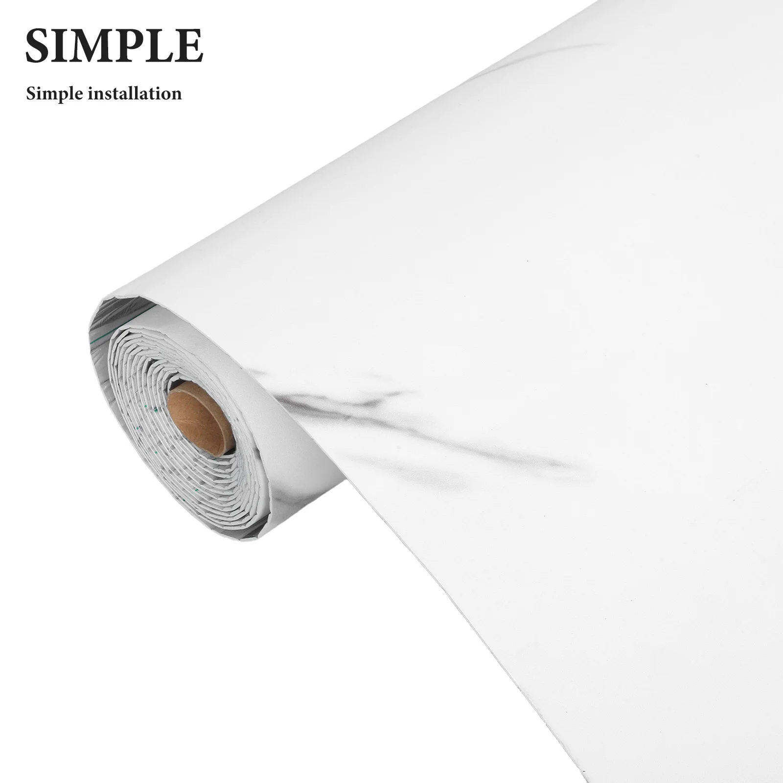 Floor Sticker Tiles Kitchen Marble Living Room Peel and Waterproof White Bathroom