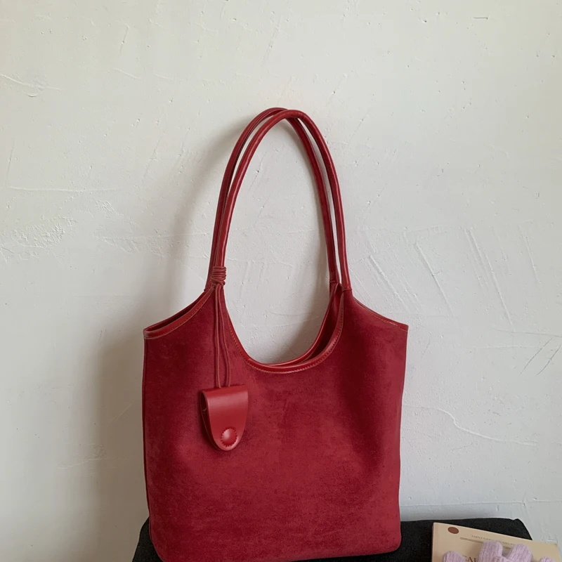 Retro Suede Tote Ba… - image
