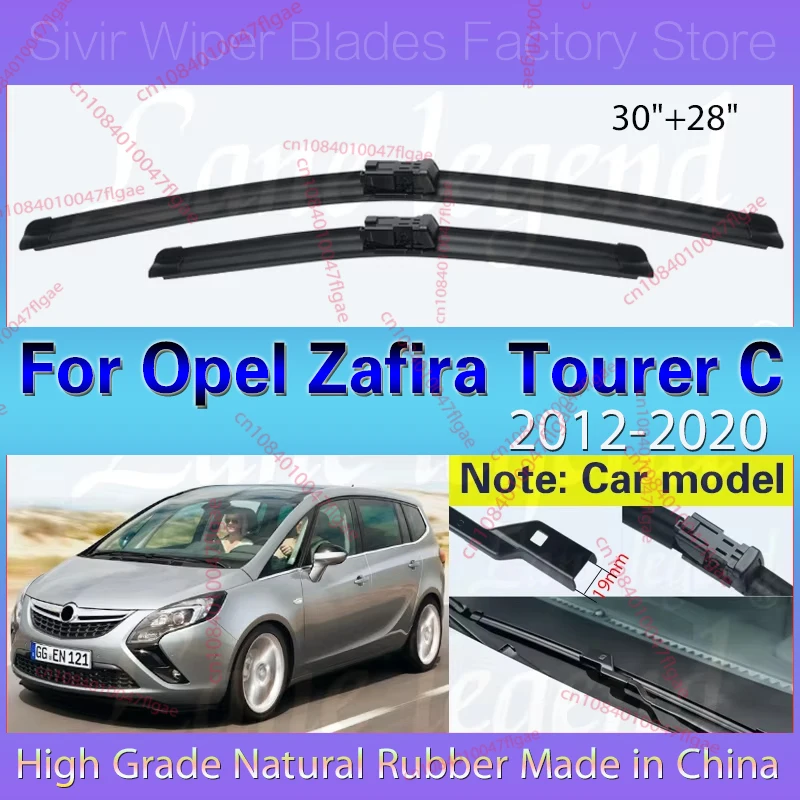 

For Opel Zafira Tourer C 2012 2013 2014 2015 2016 2017 2018 2019 2020 Front Wiper Blades Brushes Cutter Car Accessories 30"+28"