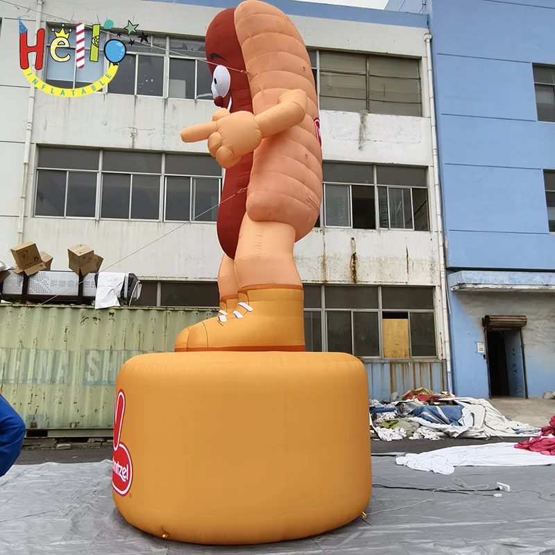 Giant Inflatable Hot Dog Character Model Custom Food Mascot Advertising Stand for Restaurant Promotion Display