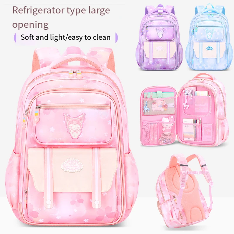

Kuromi Child Backpack Hello Kittys Sanrios New Student Bag Cute Light School School Bag Backpack Girl Student Anime Figure
