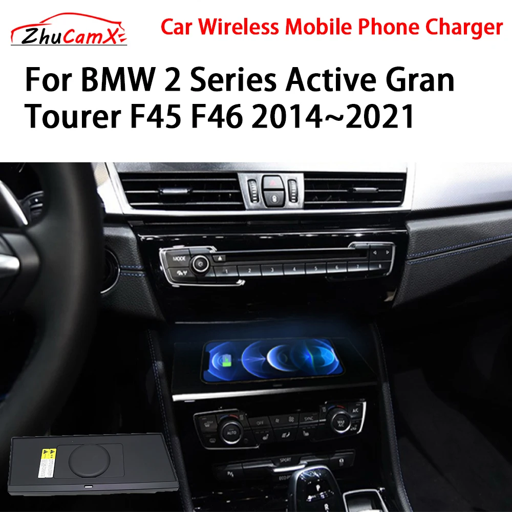 

Car Wireless Mobile Phone Charger Center Console Storage QI 18W iPhone fast charge for BMW 2 Series Active Gran Tourer F45 F46