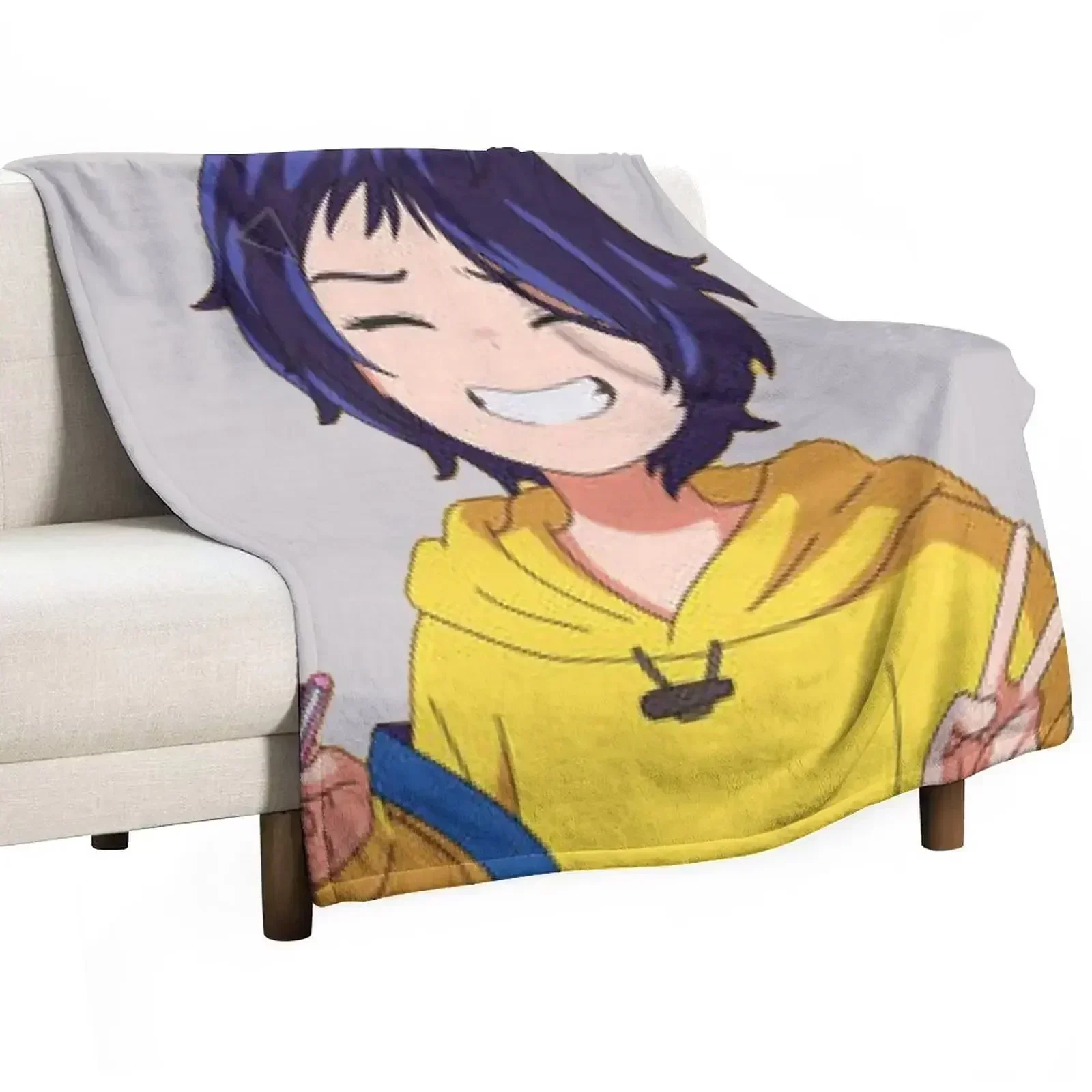 Ai ohto wonder egg priority anime Throw Blanket Cozy Napping Blanket Gift for Mom Dad
