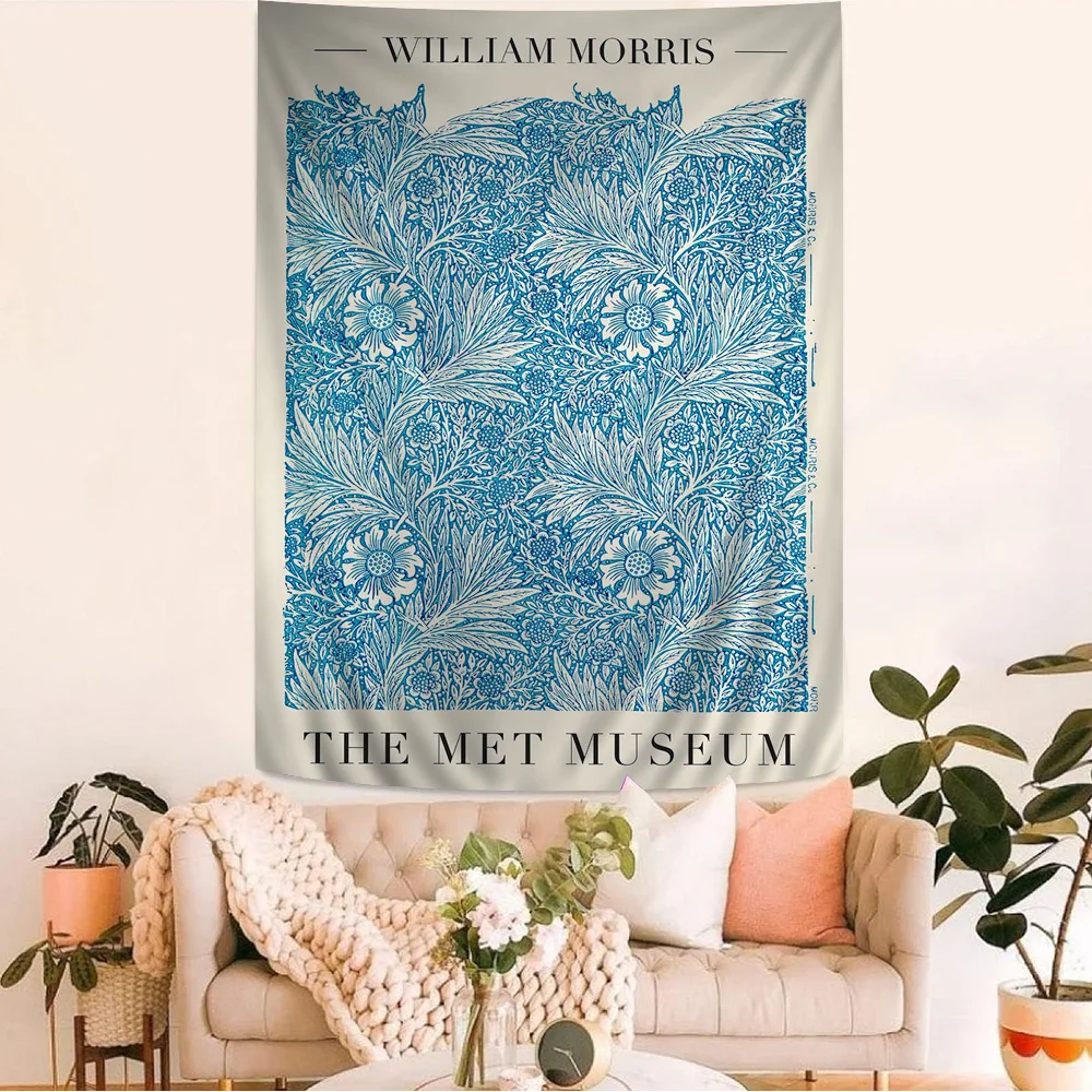 William Morris Art Colorful Tapestry Wall Hanging Hippie Flower Wall Carpets Dorm Decor Japanese Tapestry