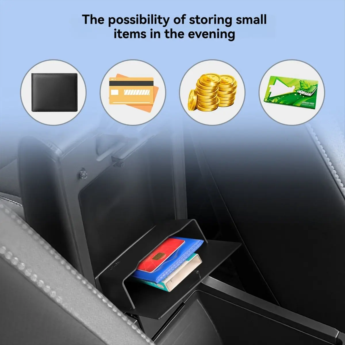Compatible Armrest Storage Box Organizer Tray ABS for WR-V WRV 2023-2025 JP Version