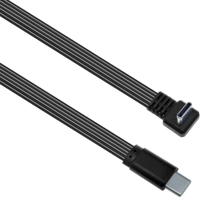 

96GE USB Type C Flexible Charging Line 480Mbps Transfer Speed 90 Angled Head for Tablets Headphones